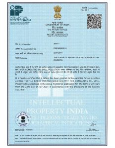 oil Spill Patent certificate